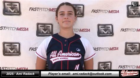 2025 Ami Radack 4 0 Gpa Catcher And Third Base Softball Skills Video