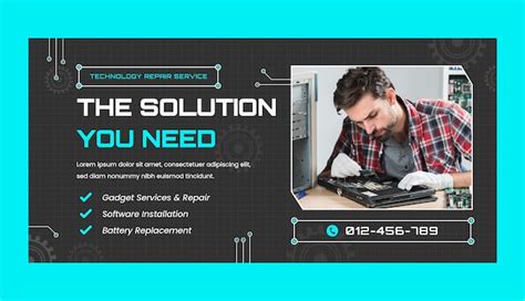 Free Vector Tech Repair Sale Banner Template