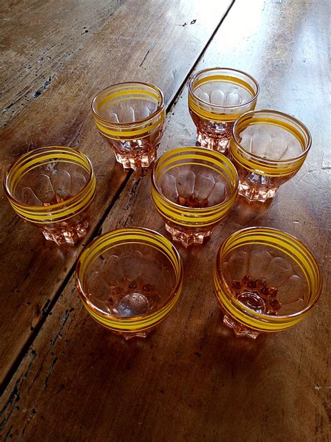 Kitchen And Dining Home And Living Vintage Rose Glass Liqueur Set French Vintage Pink Glass Carafe