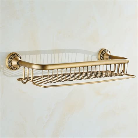 Flg Wall Mounted Bathroom Bath Rack With Solid Brass China Bathroom