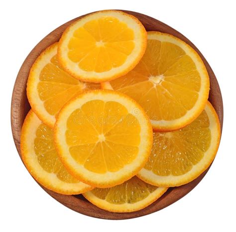 Orange Slices In A Wooden Bowl On A White Stock Image Image Of Natural Peel 49507011