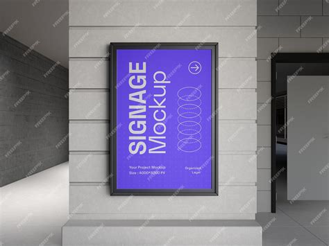Mockup Di Segnaletica Murale Interna Psd Gratis