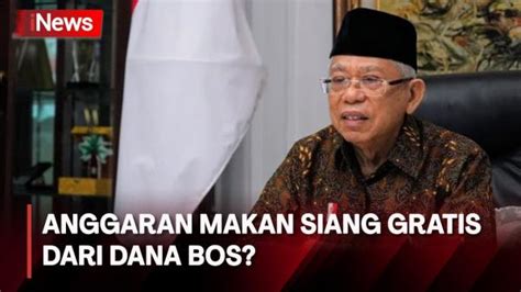 Wapres Anggaran Makan Siang Gratis Dari Dana Bos Baru Wacana