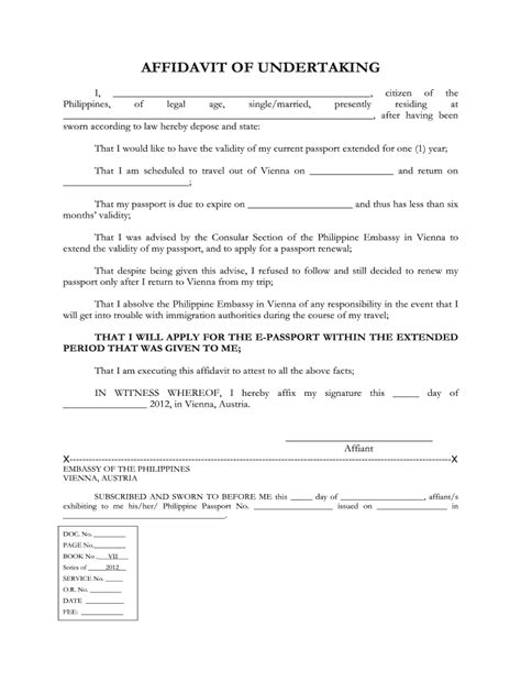 Affidavit Of Undertaking Fill And Sign Printable Template Online