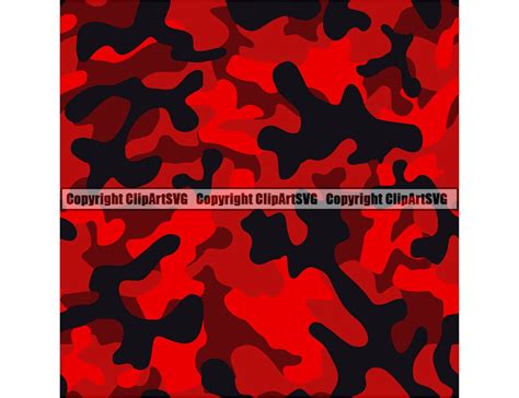 Red Camo Camouflage Seamless Pattern War Print Military Hunt Wrap Cover