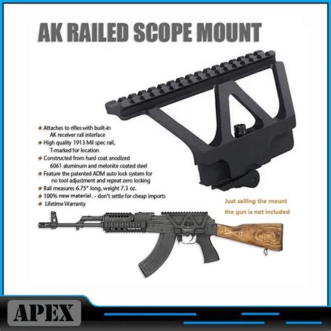 Quick Detach AK Gun Rail Scope Mount Base Picatinny Side Rail Mounting ...