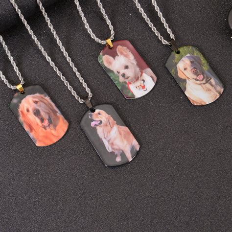 Custom Military Style Colorful Photo Necklace | Pendantify