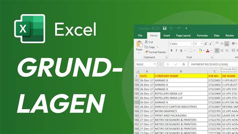 Excel Grundlagen Excel Lernen F R Anf Nger Youtube