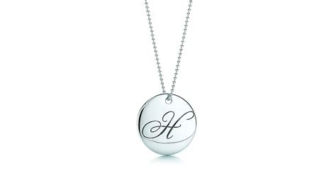 Tiffany Notes Letter H Round Pendant In Sterling Silver Tiffany And Co