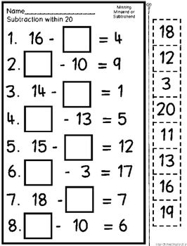 Missing Addends Worksheets Oa D We Are Better Together