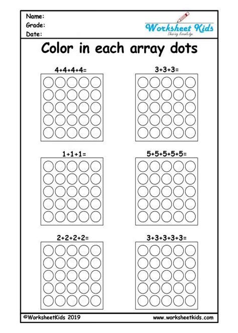 Free Array Worksheets 2nd Grade