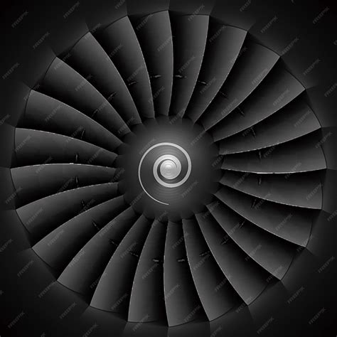 Lâminas De Turbina De Motor A Jato Vector Vetor Premium