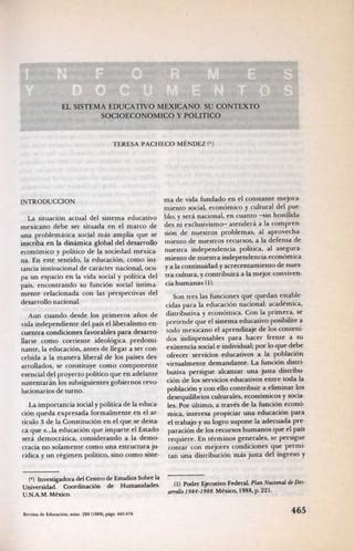 Sistema Educativo Mexicano Y Su Contexto Socioecon Mico Pdf