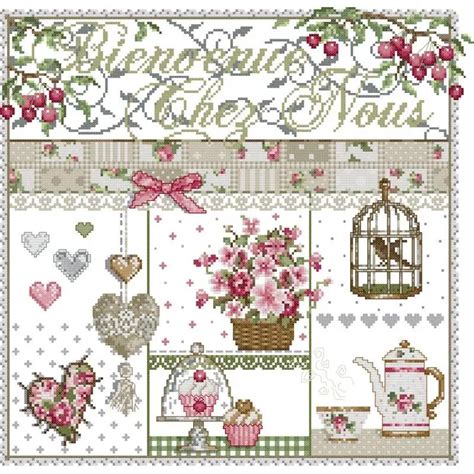 Kit De Point De Croix Floral Aida Toile Imprim E En Tissu Blanc