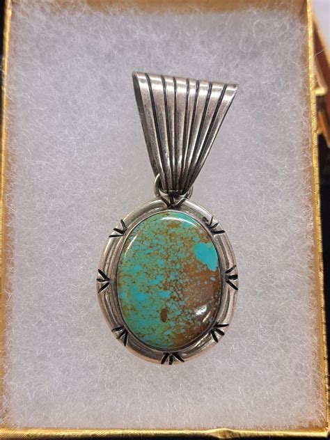 Sterling Turquoise Pendant Gem