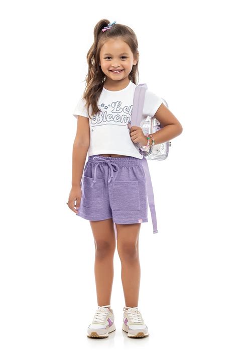 Conjunto Blusa Cotton Leve E Short Moletinho Kamylus