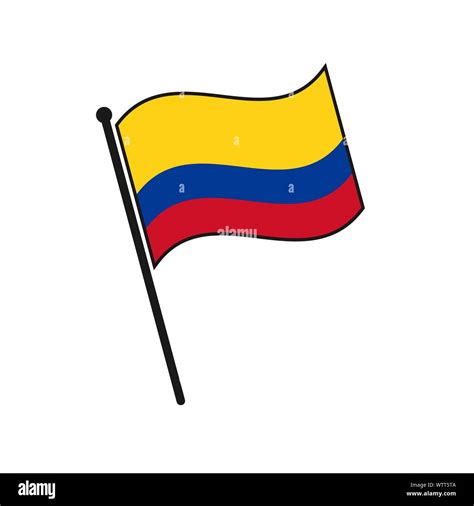 Icono De Colombia Bandera Simple Aislado Sobre Fondo Blanco Imagen