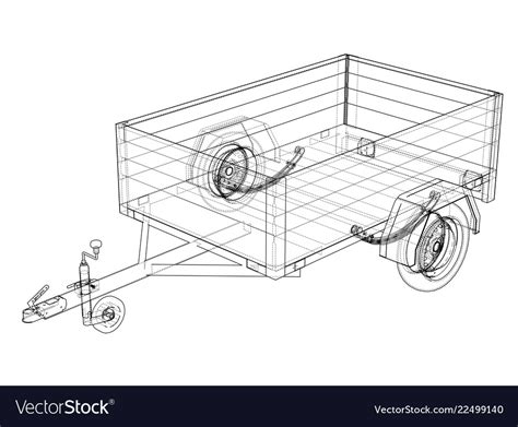 Open trailer sketch Royalty Free Vector Image - VectorStock