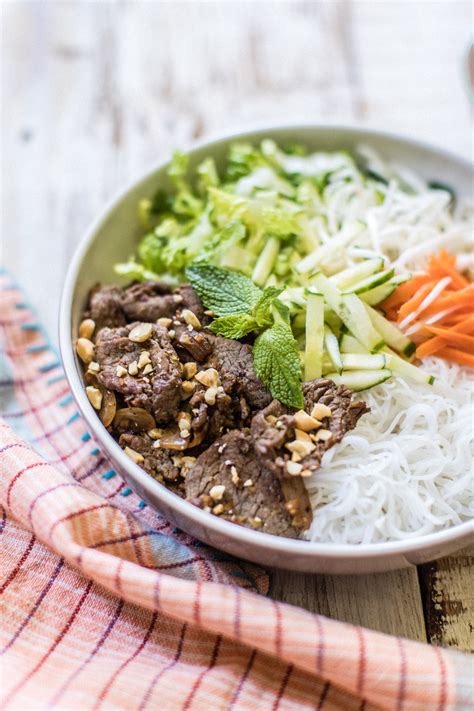 Vietnamese Lemongrass Beef Noodle Salad Honeysuckle