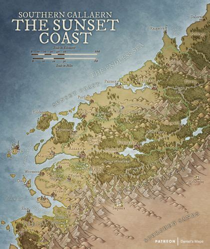 Sunset Coast Geographic Location In The Continent Of Wordal World Anvil