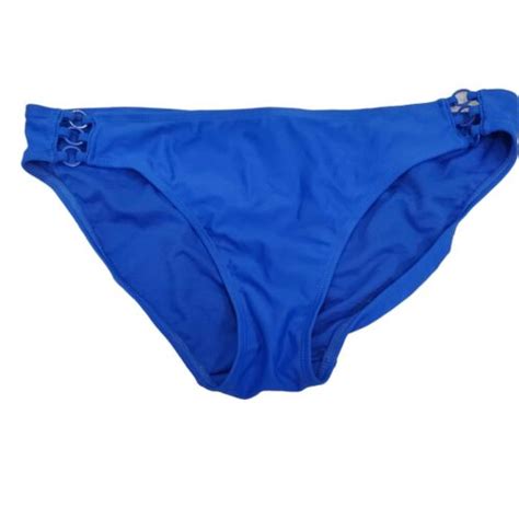 No Boundaries Junior S Blue O Ring Side Pull On Full Seat Bikini Bottoms Size L EBay