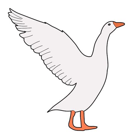 Premium Vector Goose On White Background