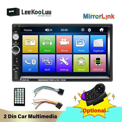 LeeKooLuu 2 Din Car Radio 2Din Autoradio Car Stereo Bluetooth FM Radio