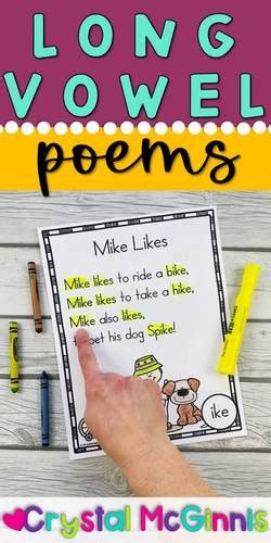 Long Vowel Cvc E Word Poems For Shared Reading By Crystal Mcginnis