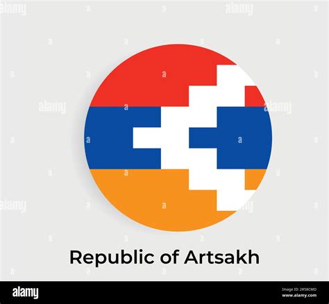 Republic Of Artsakh Flag Bubble Circle Round Shape Icon Vector