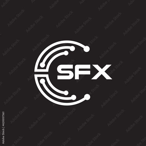 SFX letter technology logo design on black background. SFX creative ...