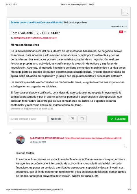 Tema Foro Evaluable F2 SEC 14437 Administración financiera