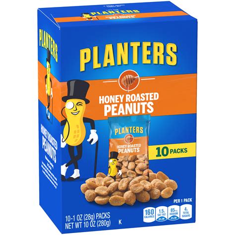 Buy Planters Honey Roasted Peanuts 10 Ct Box 1 Oz Packs Online At