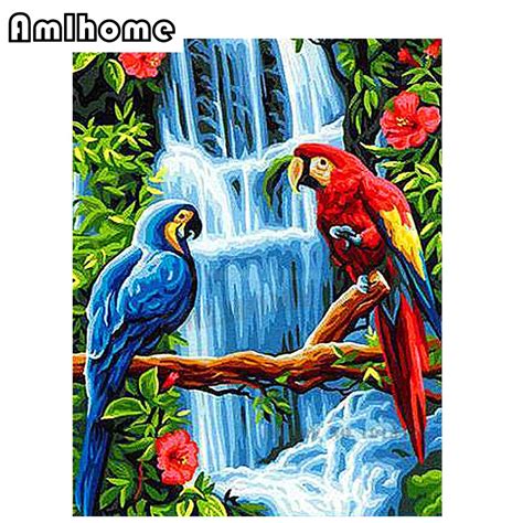 AMLHOME Diamond Painting Parrot Diamond Cross Stitch Square Diamond