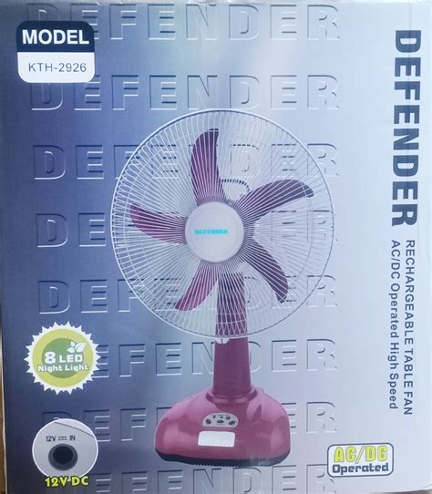 Defender Kenedi 2912 12″ Rechargeable Ac Dc Table Fan 6v 45ah