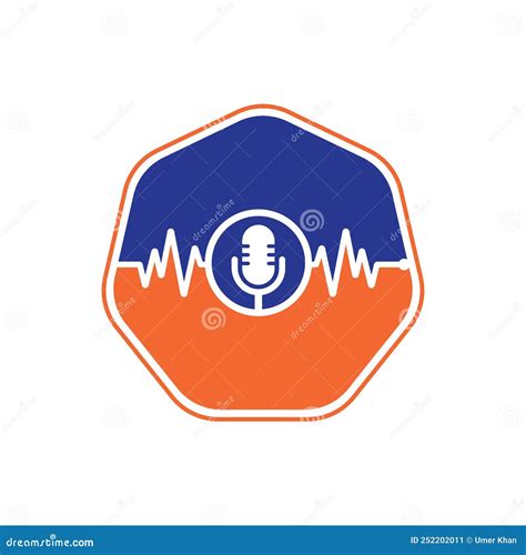 Medical Podcast Mic Logo With Heart Pulse Stock Vector Illustration