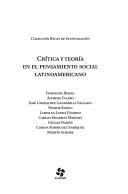 Crítica y teoría en el pensamiento social latinoamericano by Fernanda