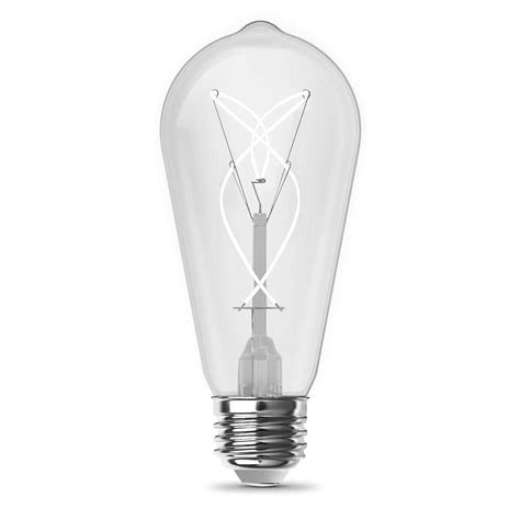 Feit Electric 60 Watt Equivalent St19 Dimmable Knot Thin White Filament Clear Glass E26 Vintage