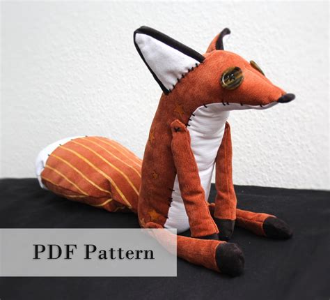 Pattern Fox Plush Toy - Etsy