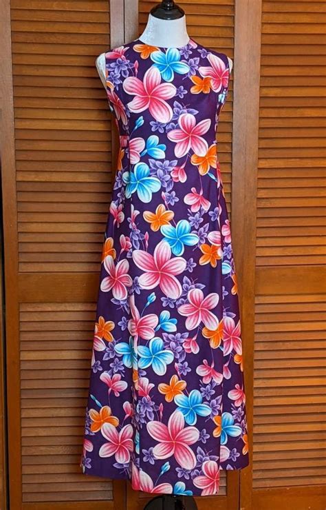 Vintage Hawaiian Floral Maxi Dress Made In Hawaii Small Etsy