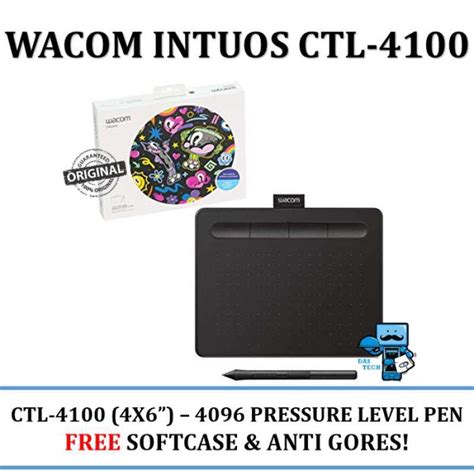 Jual Wacom Intuos CTL-4100 Digital Graphic Drawing Tablet 4096 Pressure ...