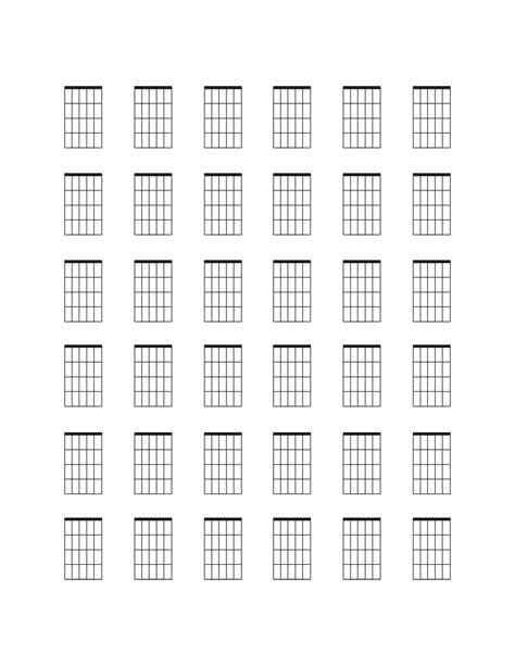 Blank Chord Charts For Guitar Download And Print Standard U S Letter Size Six String