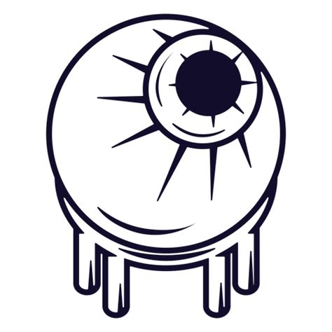 Design Png E Svg De Linha De ícone Do Globo Ocular De Zumbi Para Camisetas