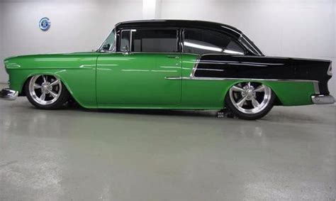 Beautiful Black Over Green 55 Chevrolet 21o 1955 Chevy 1955 Chevrolet Hot Rods Chevy Classic