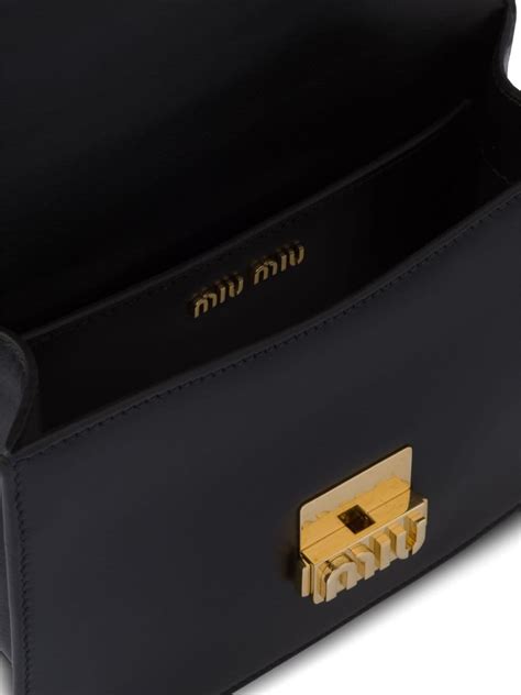 Miu Miu Logo Plaque Leather Shoulder Bag Farfetch