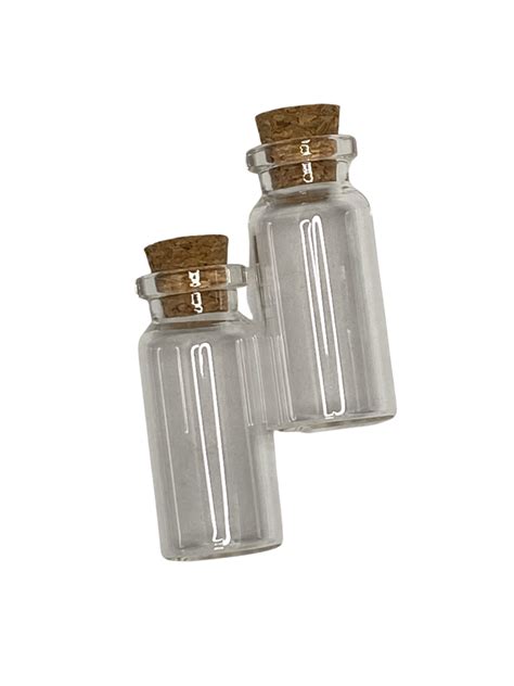 Mini Glass Bottles With Cork 50mm X2 Lady Wisdom