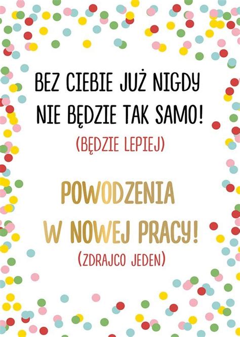 Du A Kartka Z Podzi Kowaniami Za Prac I Powodzenia W Nowej Pq