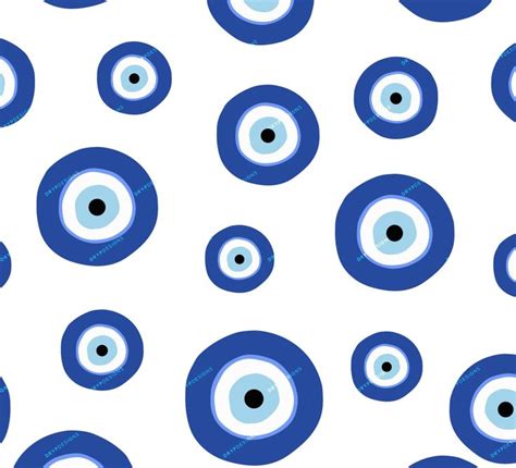 Greek Evil Eye PNG Seamless Pattern Overlay Blue Evil Eye Background