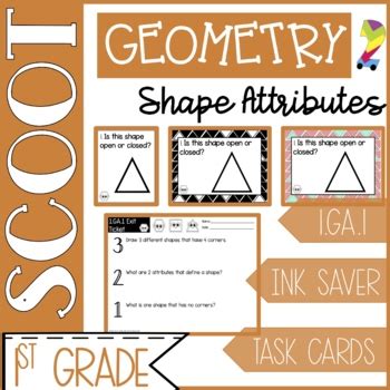 Shape Attributes Task Cards Scoot Game Geometry By Scooting Through