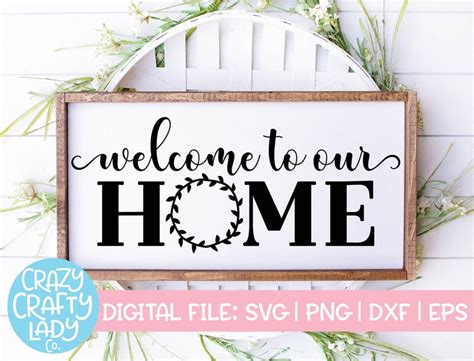 Welcome to Our Home Laurel Wreath SVG Rustic Entry Cut File - Etsy