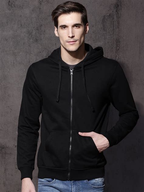 Roadster Men Black Solid Hooded Sweatshirt Ubicaciondepersonas Cdmx